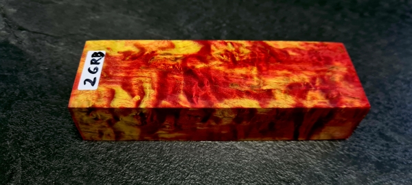 Stabilized curly birch yellow-red limited edition (2GRB)